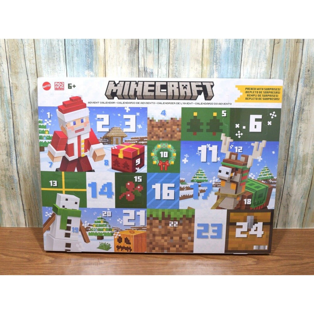 Mattel Minecraft Advent Calendar with 3 Action Figures Pack 17 Accessories NEW